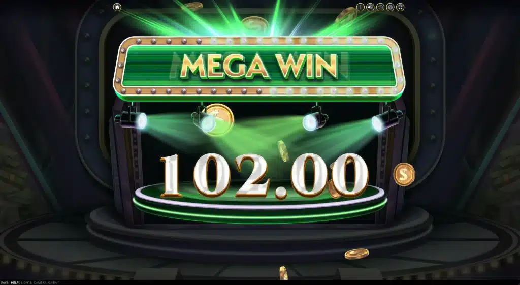 Mega win de Lights, Camera, Cash 